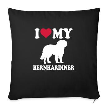 St. Bernard Gift Dogs - Sofa pillowcase 17,3'' x 17,3'' (45 x 45 cm) - black - Front
