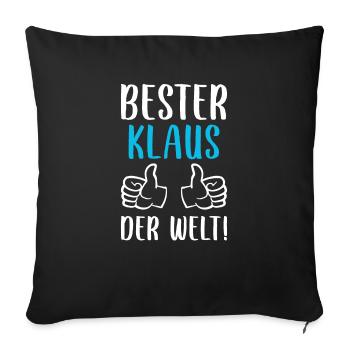 Klaus Vorname Name Geburtstag - Sofakissenbezug 45 x 45 cm - Schwarz - Vorne