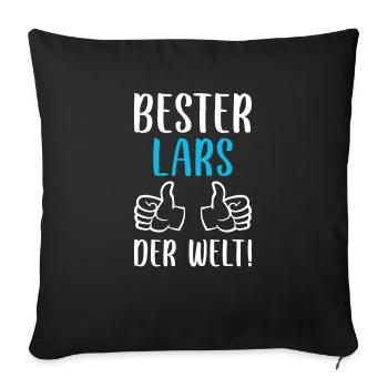 Lars Vorname Name Geburtstag - Sofakissenbezug 45 x 45 cm - Schwarz - Vorne