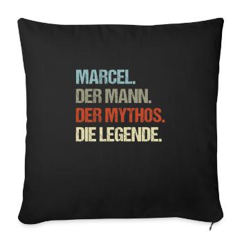 Marcel der Mann der Mythos die Legende - Sofakissenbezug 45 x 45 cm - Schwarz - Vorne
