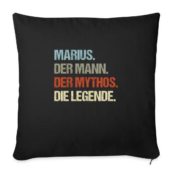 Marius der Mann der Mythos die Legende - Sofakissenbezug 45 x 45 cm - Schwarz - Vorne