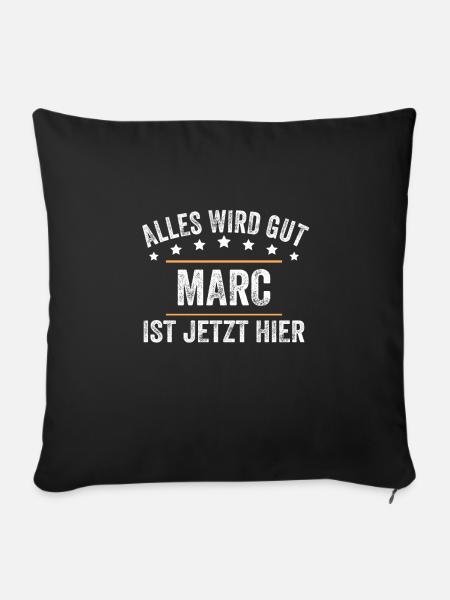 Marc Vorname Name Geburtstag - Sofakissenbezug 45 x 45 cm - Schwarz