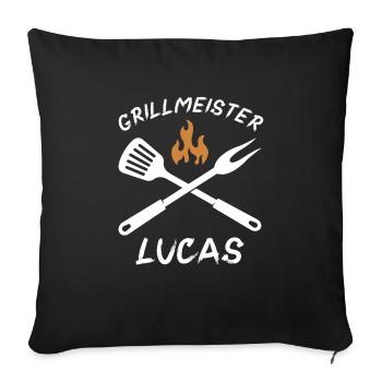 Grillmeister Lucas - Sofakissenbezug 45 x 45 cm - Schwarz - Vorne