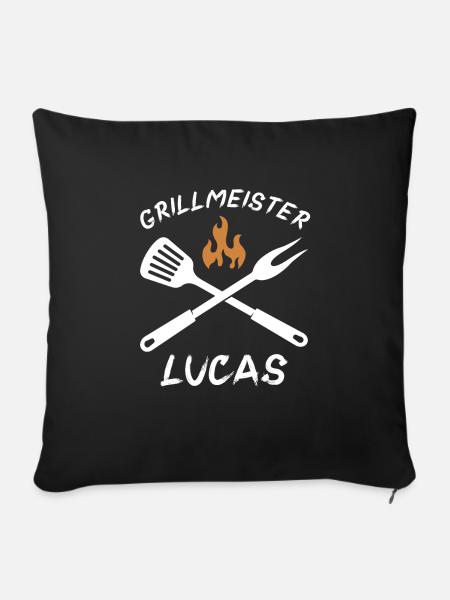 Grillmeister Lucas - Sofakissenbezug 45 x 45 cm - Schwarz