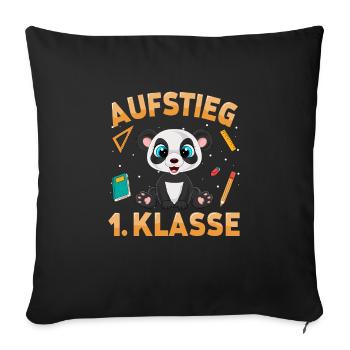 Aufstieg 1. Klasse Panda - Sofakissenbezug 45 x 45 cm - Schwarz - Vorne
