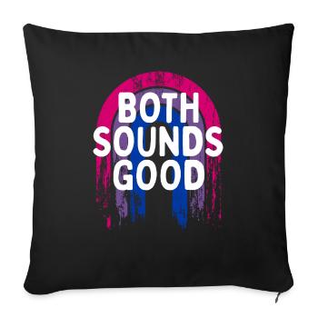 Both Sounds Good Bisexual LGBTQ Bi Pride Funny - Sofa pillowcase 17,3'' x 17,3'' (45 x 45 cm) - black - Front