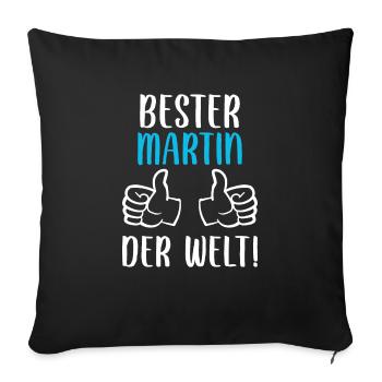 Martin Vorname Name Geburtstag - Sofakissenbezug 45 x 45 cm - Schwarz - Vorne