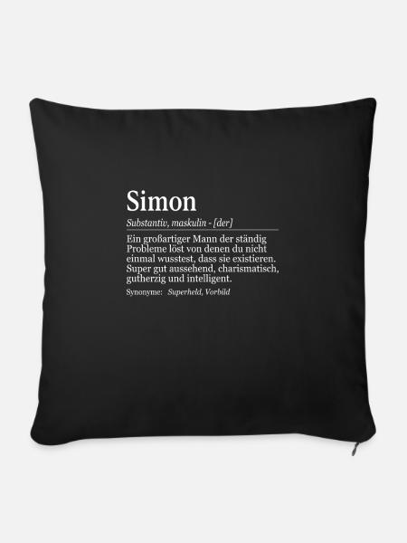 Simon Definition Namenstag Geburtstag Name - Sofakissenbezug 45 x 45 cm - Schwarz
