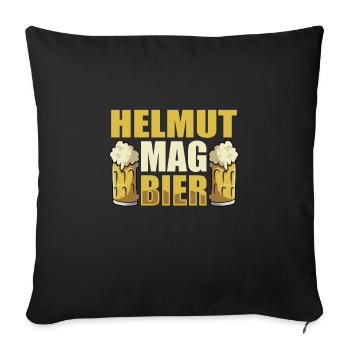 Helmut mag Bier Name Geburtstag - Sofakissenbezug 45 x 45 cm - Schwarz - Vorne