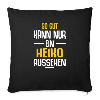 Heiko Vorname Name Geburtstag - Sofakissenbezug 45 x 45 cm - Schwarz - Vorne