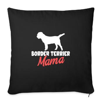 Border Terrier Cadeaux Chiens - Housse de coussin décorative 45 x 45 cm - noir - Devant