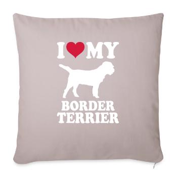 Border Terrier Cadeaux Chiens - Housse de coussin décorative 45 x 45 cm - taupe clair - Devant