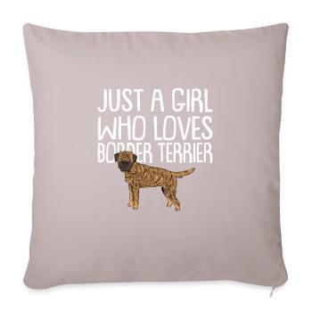 Border Terrier Cadeaux Chiens - Housse de coussin décorative 45 x 45 cm - taupe clair - Devant