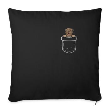 Border Terrier Cadeaux Chiens - Housse de coussin décorative 45 x 45 cm - noir - Devant