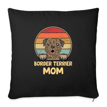 Border Terrier Cadeaux Chiens - Housse de coussin décorative 45 x 45 cm - noir - Devant