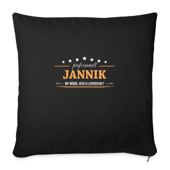 Professionell Jannik Name Vorname - Sofakissenbezug 45 x 45 cm - Schwarz - Vorne