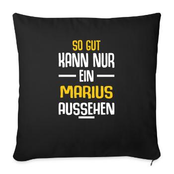 Marius Vorname Name Geburtstag - Sofakissenbezug 45 x 45 cm - Schwarz - Vorne