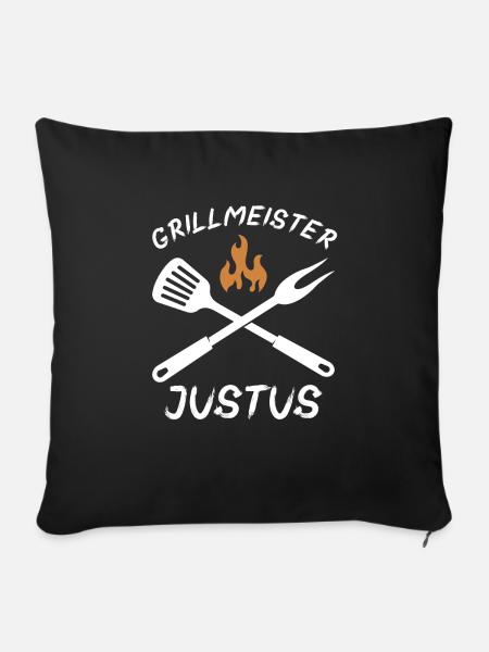 Grillmeister Justus - Sofakissenbezug 45 x 45 cm - Schwarz