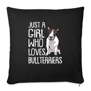 Bull Terrier Chiens cadeaux - Housse de coussin décorative 45 x 45 cm - noir - Devant
