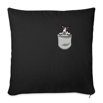 Bull Terrier Chiens cadeaux - Housse de coussin décorative 45 x 45 cm - noir - Devant