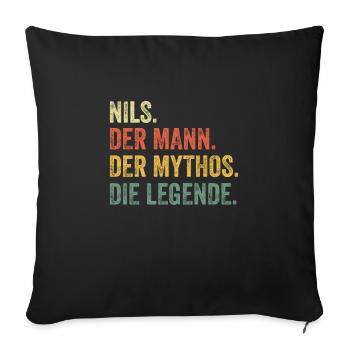 Nils Mann Mythos Legende Vorname Name - Sofakissenbezug 45 x 45 cm - Schwarz - Vorne