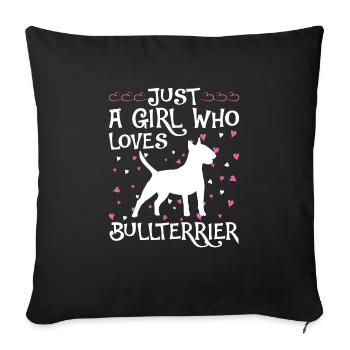 Bull Terrier Chiens cadeaux - Housse de coussin décorative 45 x 45 cm - noir - Devant
