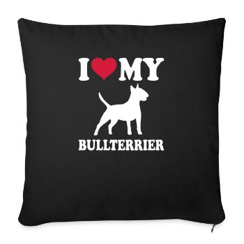 Bull Terrier Chiens cadeaux - Housse de coussin décorative 45 x 45 cm - noir - Devant