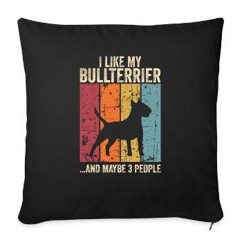 Bull Terrier Chiens cadeaux - Housse de coussin décorative 45 x 45 cm - noir - Devant