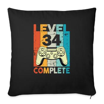 Level 34 Complete Gaming Geburtstag - Sofakissenbezug 45 x 45 cm - Schwarz - Vorne