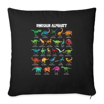 My Dinosaur Alphabet Kids Species Dino A-Z - Sofa pillowcase 17,3'' x 17,3'' (45 x 45 cm) - black - Front