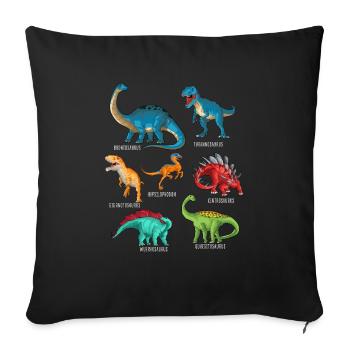 My Dinosaur Alphabet Kids Species Dino A-Z - Sofa pillowcase 17,3'' x 17,3'' (45 x 45 cm) - black - Front