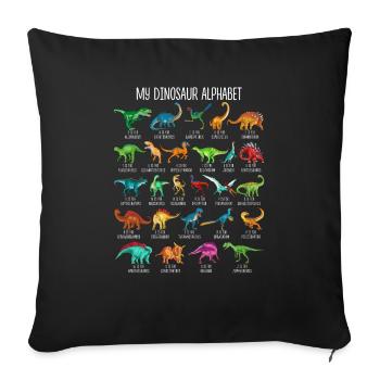 My Dinosaur Alphabet Kids Species Dino A-Z - Sofa pillowcase 17,3'' x 17,3'' (45 x 45 cm) - black - Front
