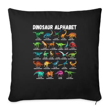 My Dinosaur Alphabet Kids Species Dino A-Z - Sofa pillowcase 17,3'' x 17,3'' (45 x 45 cm) - black - Front