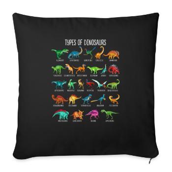My Dinosaur Alphabet Kids Species Dino A-Z - Sofa pillowcase 17,3'' x 17,3'' (45 x 45 cm) - black - Front