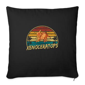 Xenoceratops Dinosaur Children Dino Gift - Sofa pillowcase 17,3'' x 17,3'' (45 x 45 cm) - black - Front