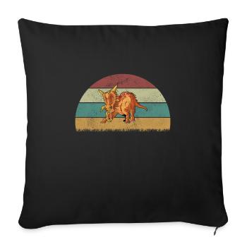 Xenoceratops Dinosaur Children Dino Gift - Sofa pillowcase 17,3'' x 17,3'' (45 x 45 cm) - black - Front