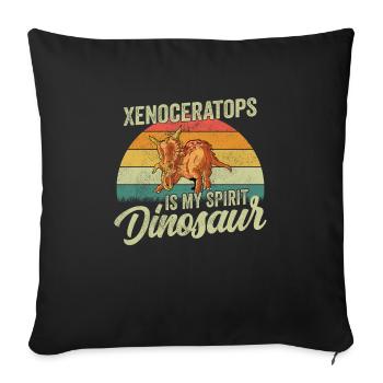 Xenoceratops Dinosaur Children Dino Gift - Sofa pillowcase 17,3'' x 17,3'' (45 x 45 cm) - black - Front