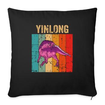 Yinlong Dinosaur Children Dino Gift - Sofa pillowcase 17,3'' x 17,3'' (45 x 45 cm) - black - Front