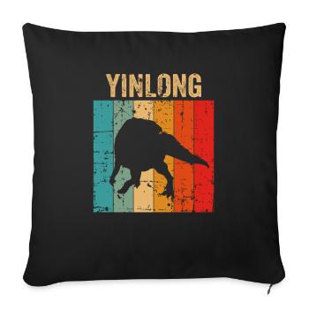Yinlong Dinosaur Children Dino Gift - Sofa pillowcase 17,3'' x 17,3'' (45 x 45 cm) - black - Front