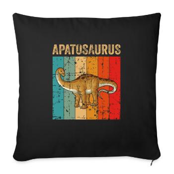 Apatosaurus Dinosaur Children Dino Gift - Sofa pillowcase 17,3'' x 17,3'' (45 x 45 cm) - black - Front