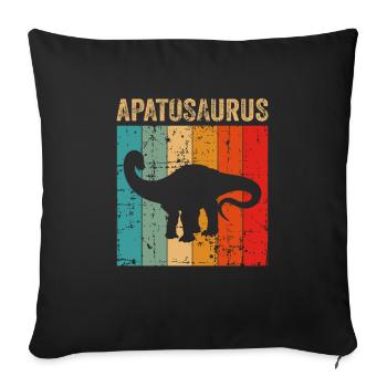 Apatosaurus Dinosaur Children Dino Gift - Sofa pillowcase 17,3'' x 17,3'' (45 x 45 cm) - black - Front