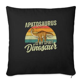 Apatosaurus Dinosaur Children Dino Gift - Sofa pillowcase 17,3'' x 17,3'' (45 x 45 cm) - black - Front
