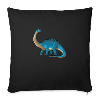 Brontosaurus Dinosaure Enfants Dino Cadeau - Housse de coussin décorative 45 x 45 cm - noir - Devant