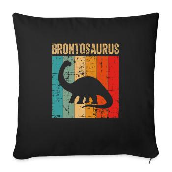 Brontosaurus Dinosaure Enfants Dino Cadeau - Housse de coussin décorative 45 x 45 cm - noir - Devant