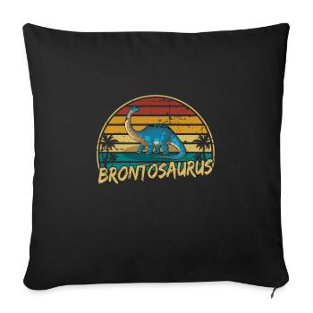 Brontosaurus Dinosaure Enfants Dino Cadeau - Housse de coussin décorative 45 x 45 cm - noir - Devant