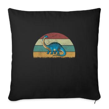 Brontosaurus Dinosaure Enfants Dino Cadeau - Housse de coussin décorative 45 x 45 cm - noir - Devant
