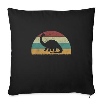 Brontosaurus Dinosaure Enfants Dino Cadeau - Housse de coussin décorative 45 x 45 cm - noir - Devant
