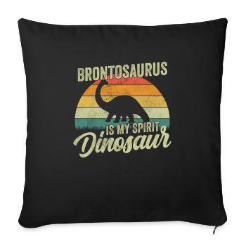 Brontosaurus Dinosaure Enfants Dino Cadeau - Housse de coussin décorative 45 x 45 cm - noir - Devant