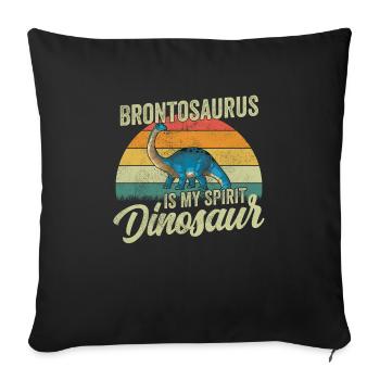Brontosaurus Dinosaure Enfants Dino Cadeau - Housse de coussin décorative 45 x 45 cm - noir - Devant