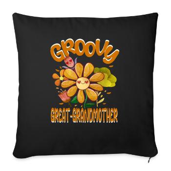 Groovy Arrière-Grand-Mère Famille Matching Vintage - Housse de coussin décorative 45 x 45 cm - noir - Devant